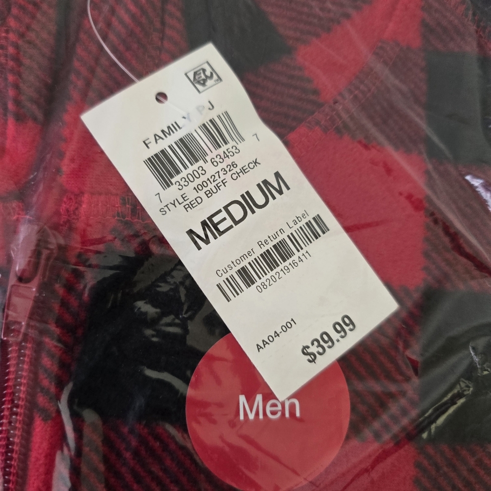 Mens Family Flannel Buffalo Plaid PJs size M - Picture 2 of 3